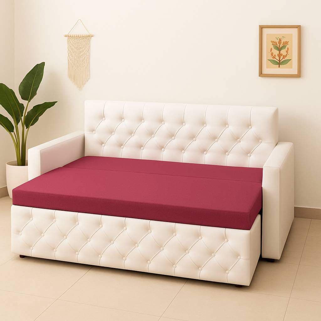 Elegant White and Magenta Convertible Sleeper