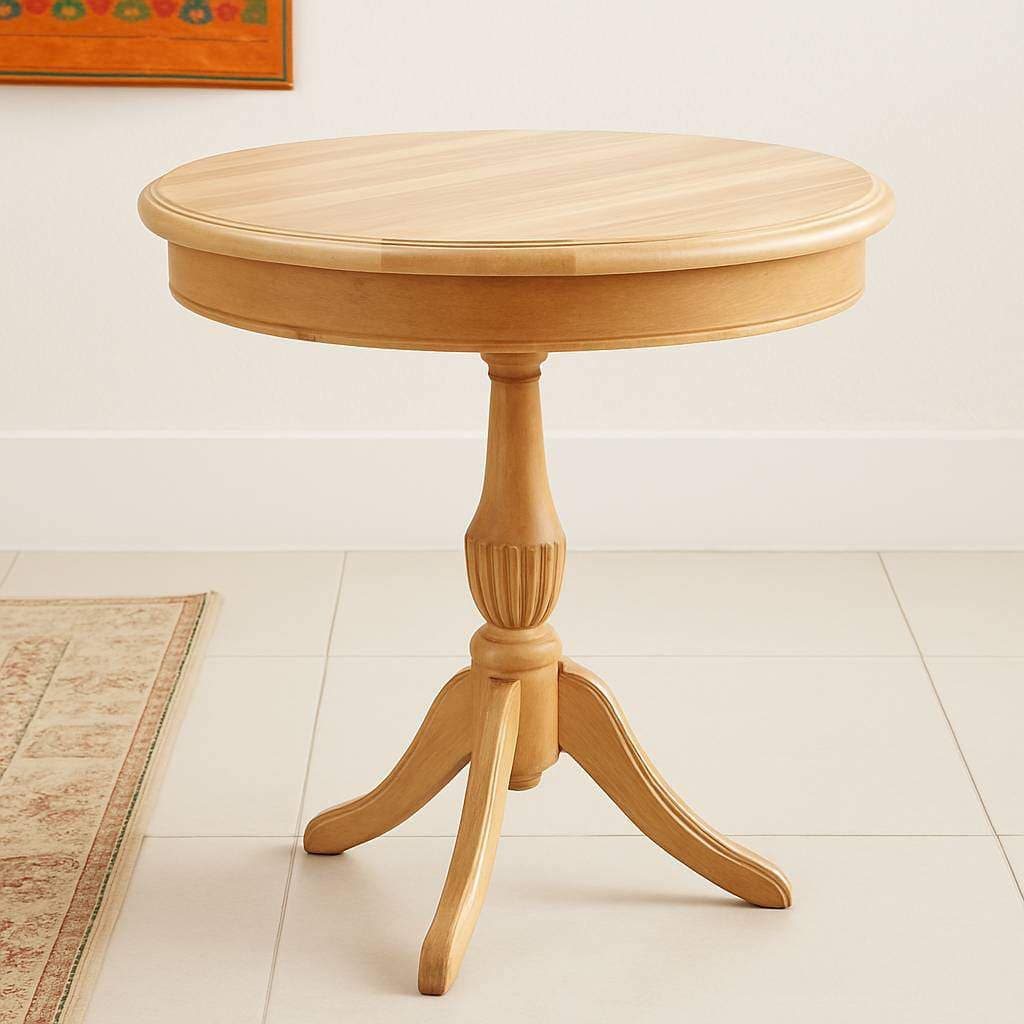 Vintage-Inspired Light Wood End Table